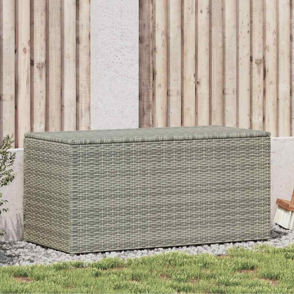 Walplus 100 x 50 x 50cm Grey Poly Rattan Garden Storage Box Image 2