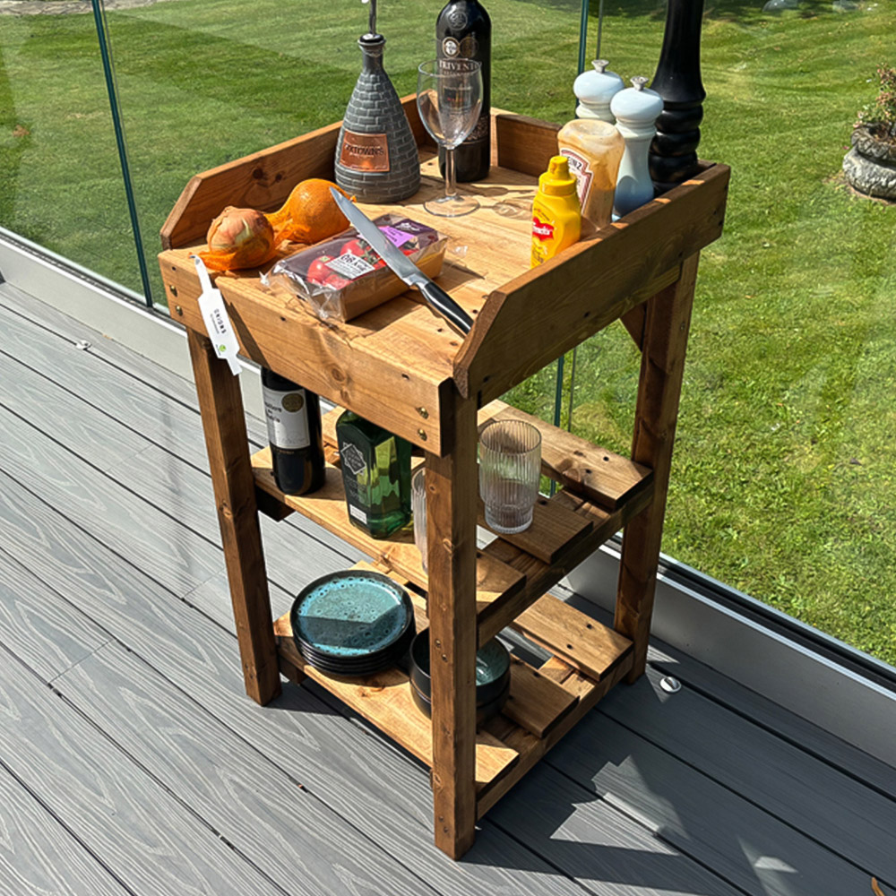 Charles Taylor Deluxe Davenport 3 Shelf Utility BBQ Table Image 7