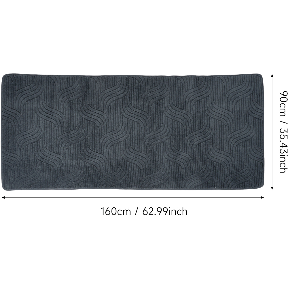 Living and Home Dark Grey Minimalist Wavy Geometric Non-Slip Sofa Mat 160 x 90cm Image 8