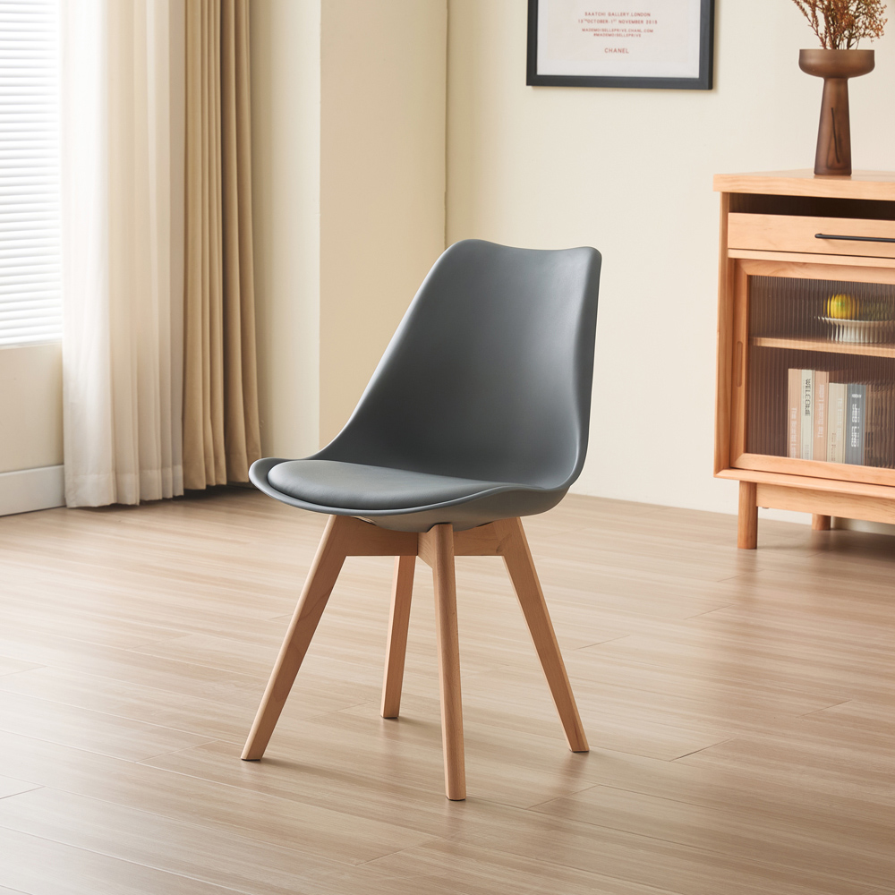 Comfy Living 4 Seater Rectangular Dining Set White and Grey Image 2