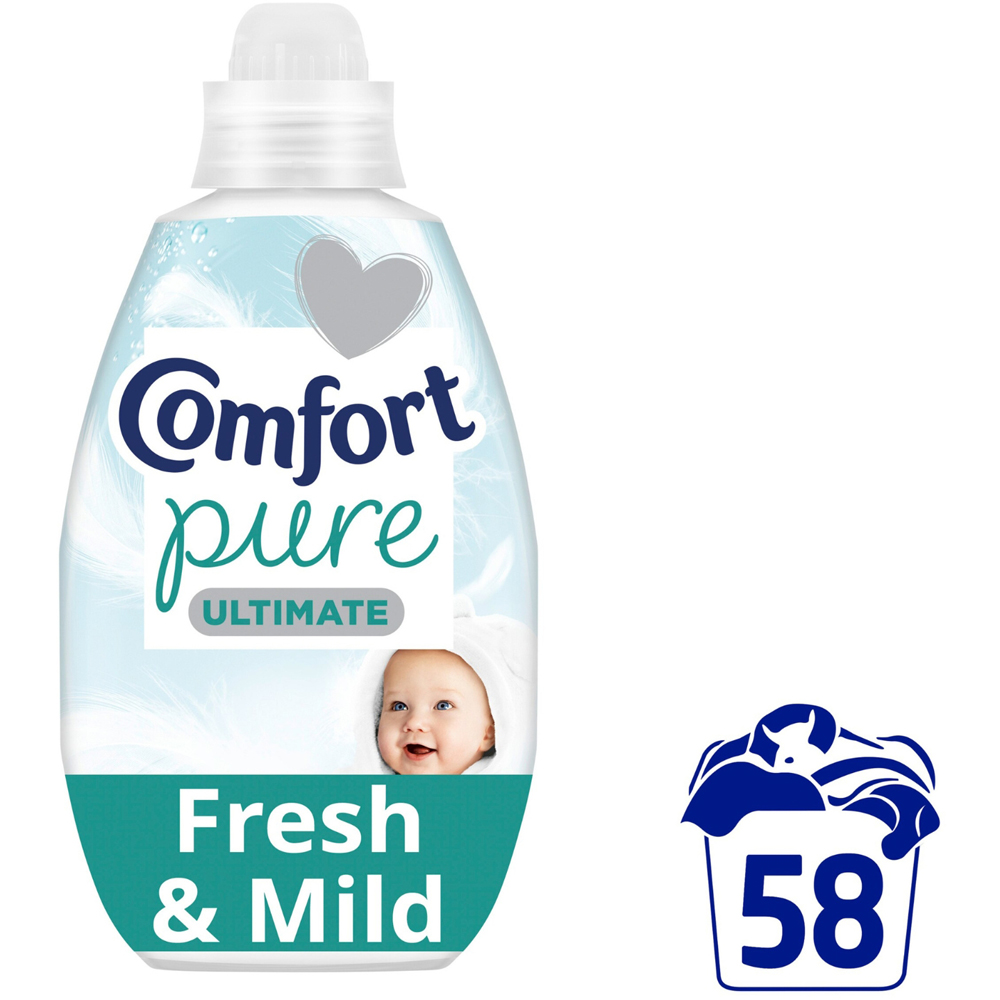 Comfort Pure Ultimate Fresh and Mild Ultra Concentrated Fabric Conditioner 58 Washes 870ml 6 Pack Image 2