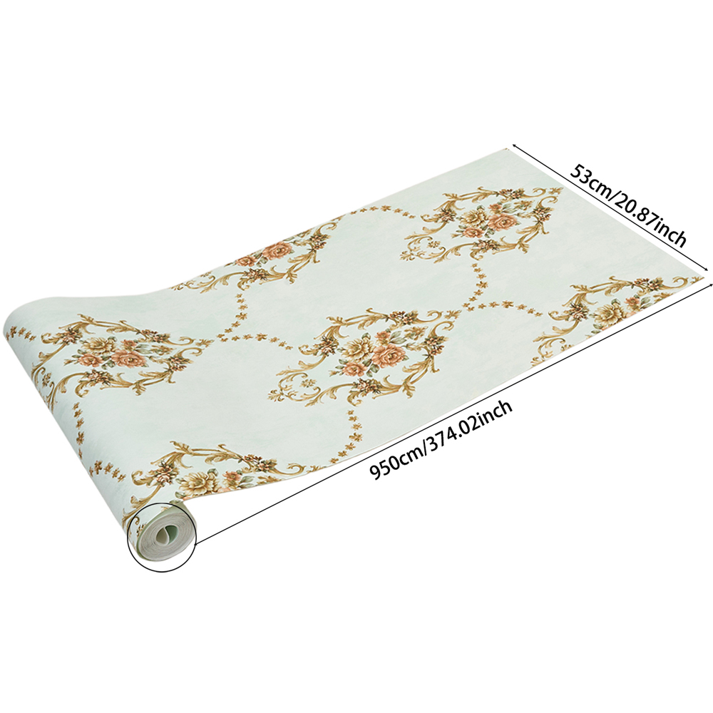 Living and Home Floral Pattern 3D Embossed Light Green Non-Pasted Non-Woven Wallpaper Image 8