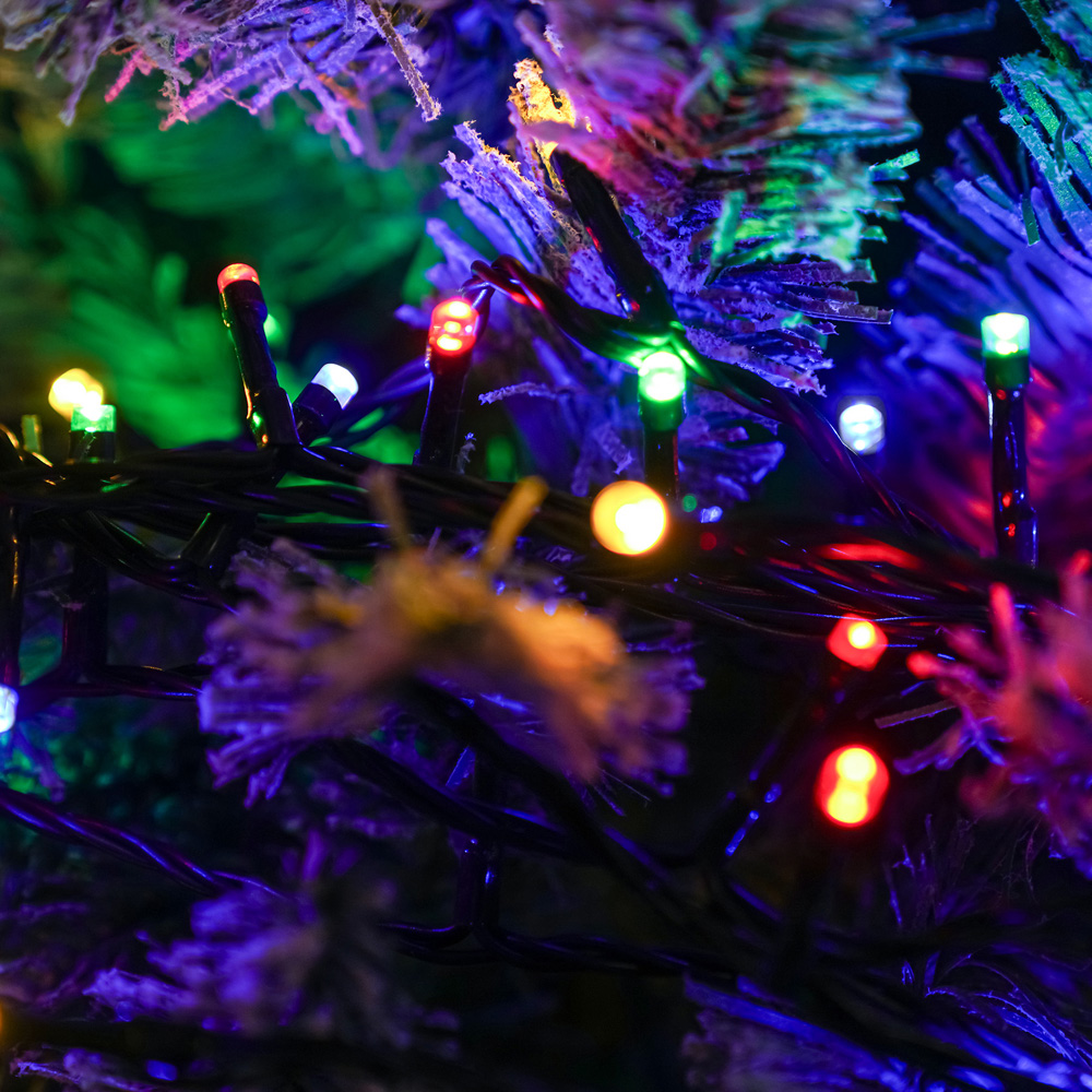 The Christmas Centre 240 Multicoloured LED Multifunction Green Cable String Light 28m Image 4