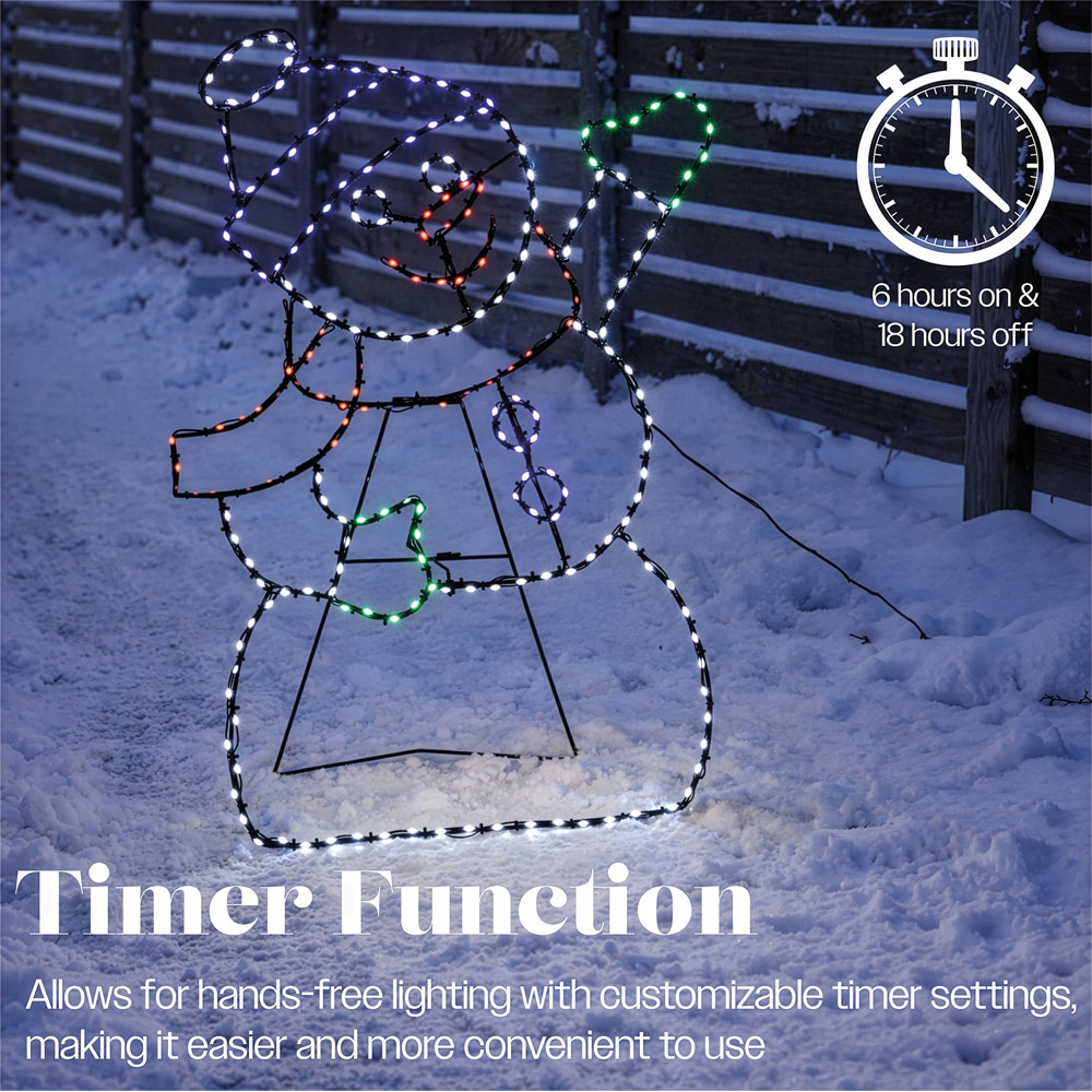 Xmas Haus 241 Multicolour Micro LED Metal Snowman Silhouette Christmas Decoration 53cm Image 7