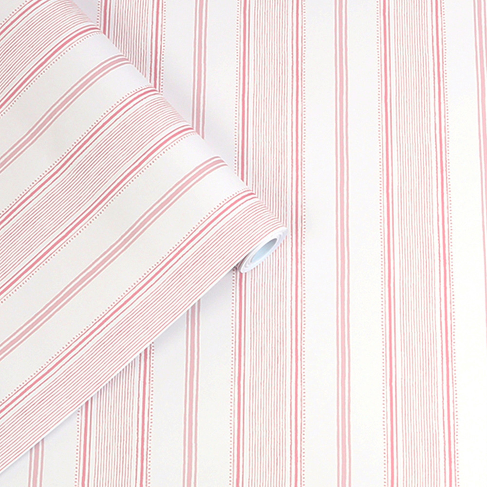 Laura Ashley Heacham Stripe Blush Wallpaper Image 2