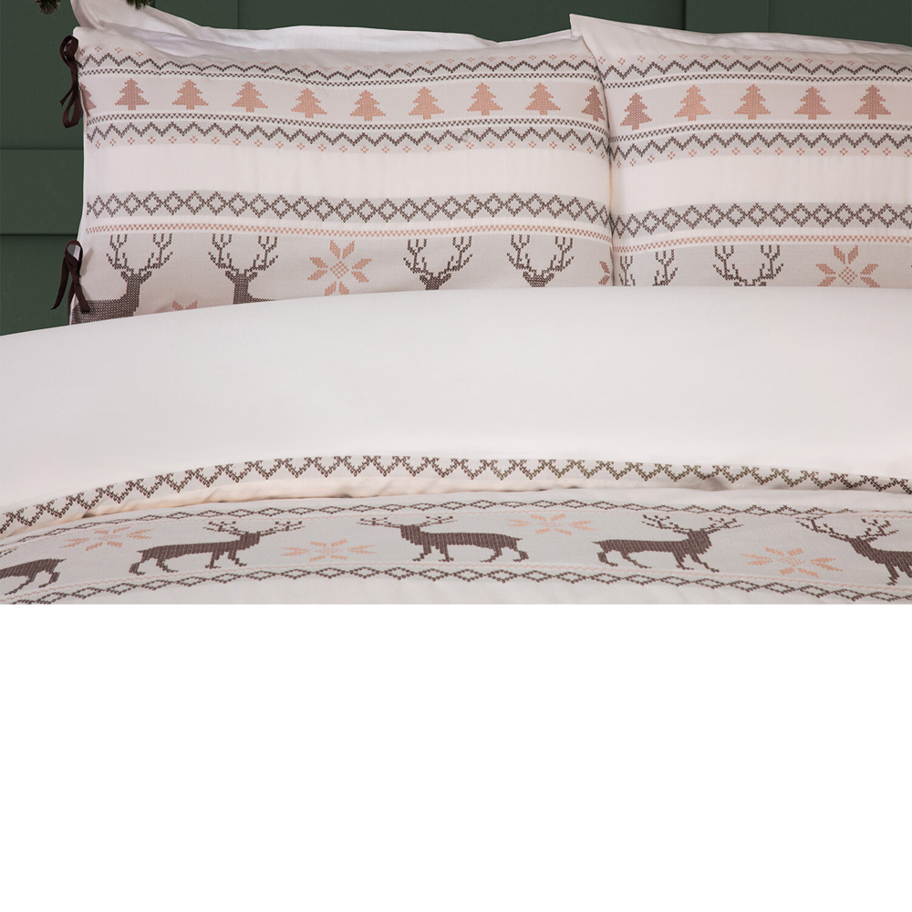 Winter Stags Duvet Set Natural Double Image 3