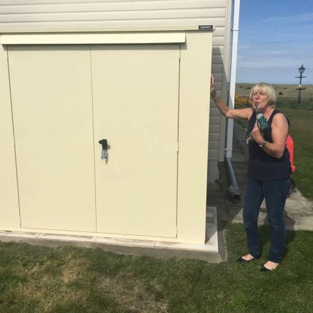 Asgard Trojan Plus 7 x 3ft Double Door Grey Caravan Storage Shed Image 7