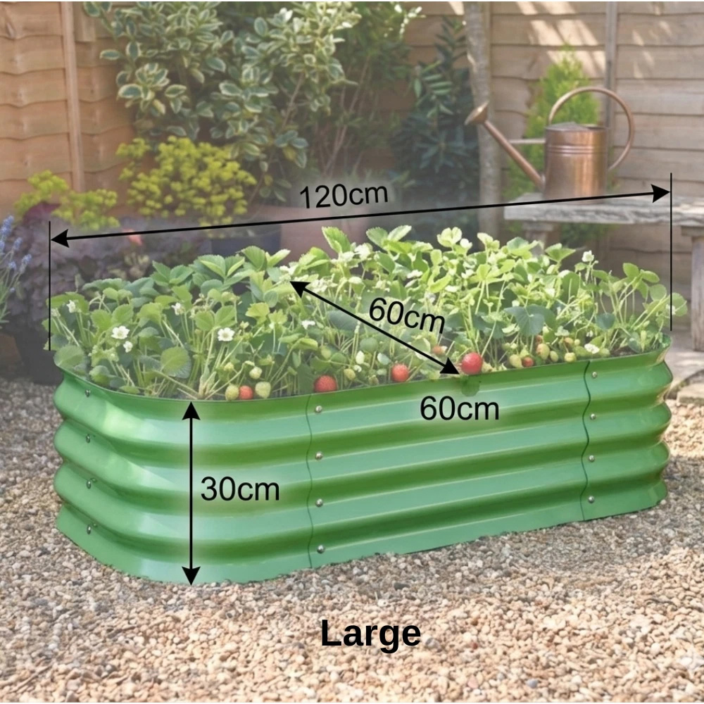Garden Gear Green Metal Raised Bed 120 x 60 x 30cm 2 Pack Image 5