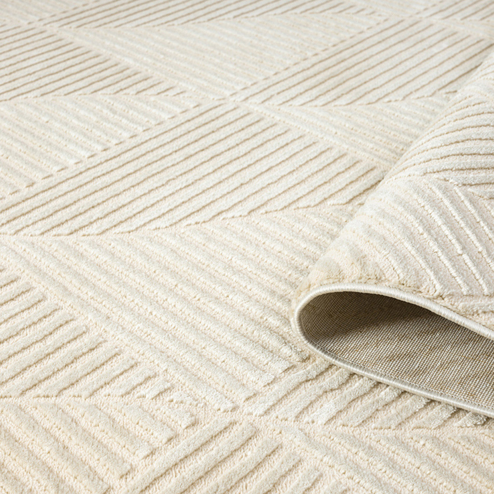 Desire Rugs Vellure Cream Metallic Sheen Pyramid Design Rug 160 x 230cm Image 4