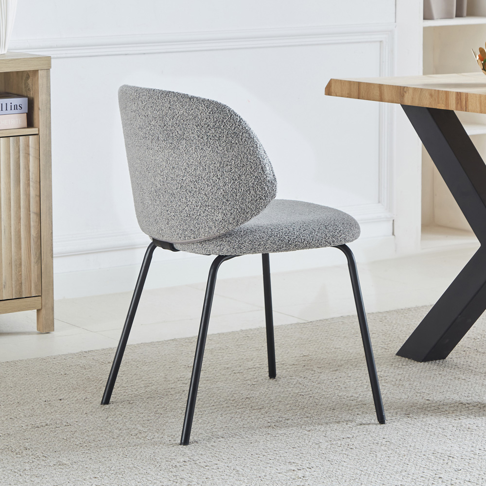 Artemis Home Ardesio Set of 2 Light Grey Fabric Dining Chair Image 5