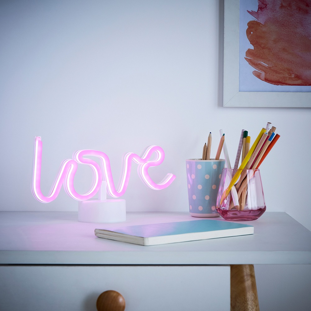 Glow Love Pink Neon LED Table Light Image 6