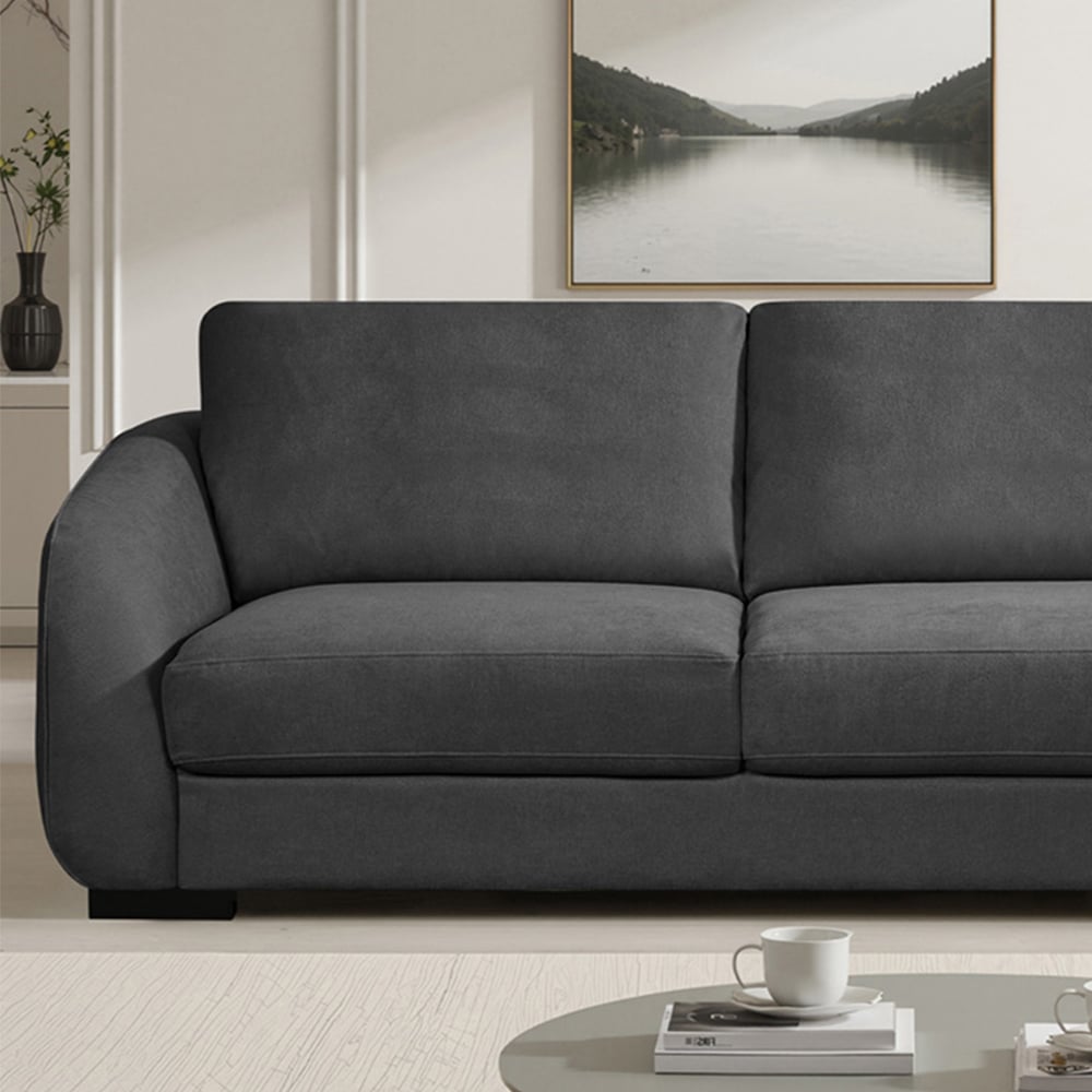 Artemis Home Fairview 3 Seater Charcoal Grey Fabric Sofa Image 2