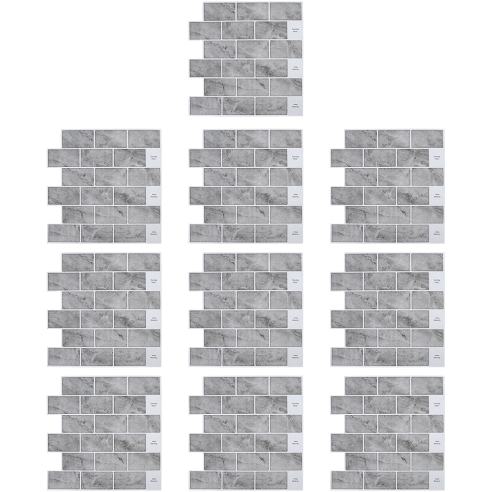 Living and Home Grey Marble Peel and Stick Wallpaper Tile 29 x 29cm 10 Pack Image 2