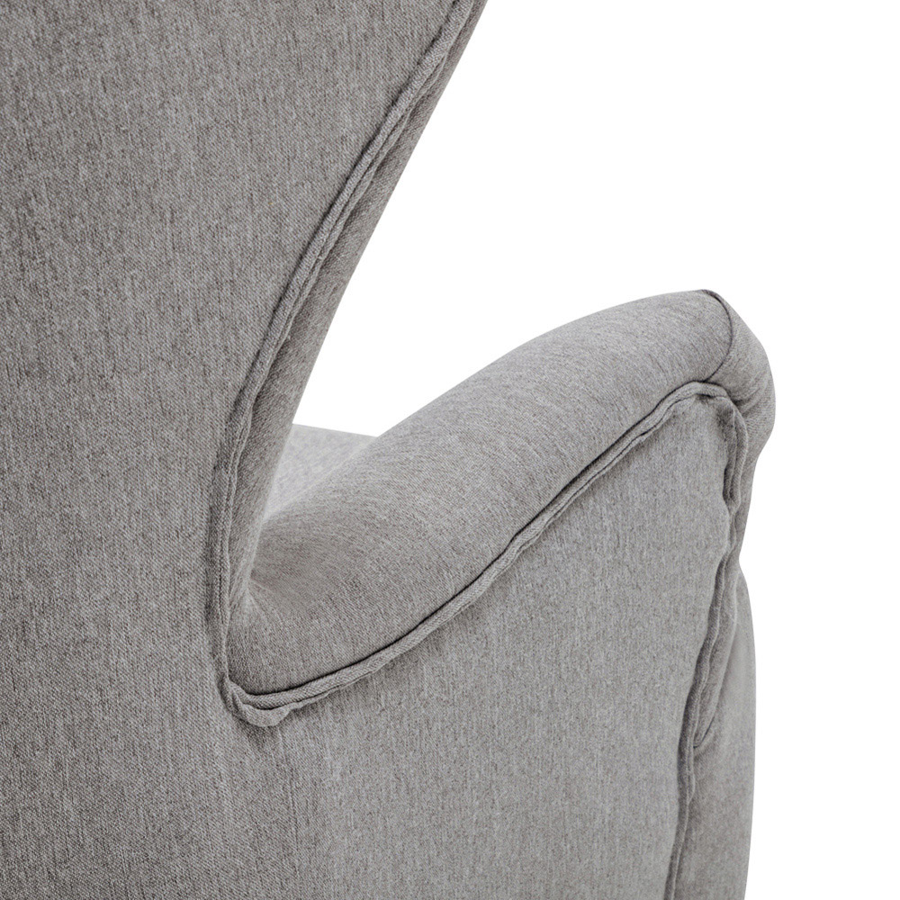 Living and Home Grey Modern Wing Back Armchair with Footstool Image 7