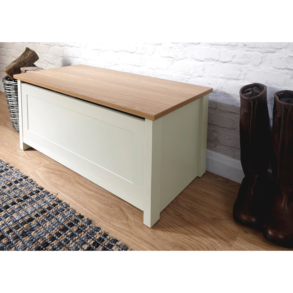 GFW Lancaster Cream Ottoman Storage Bench Image 7