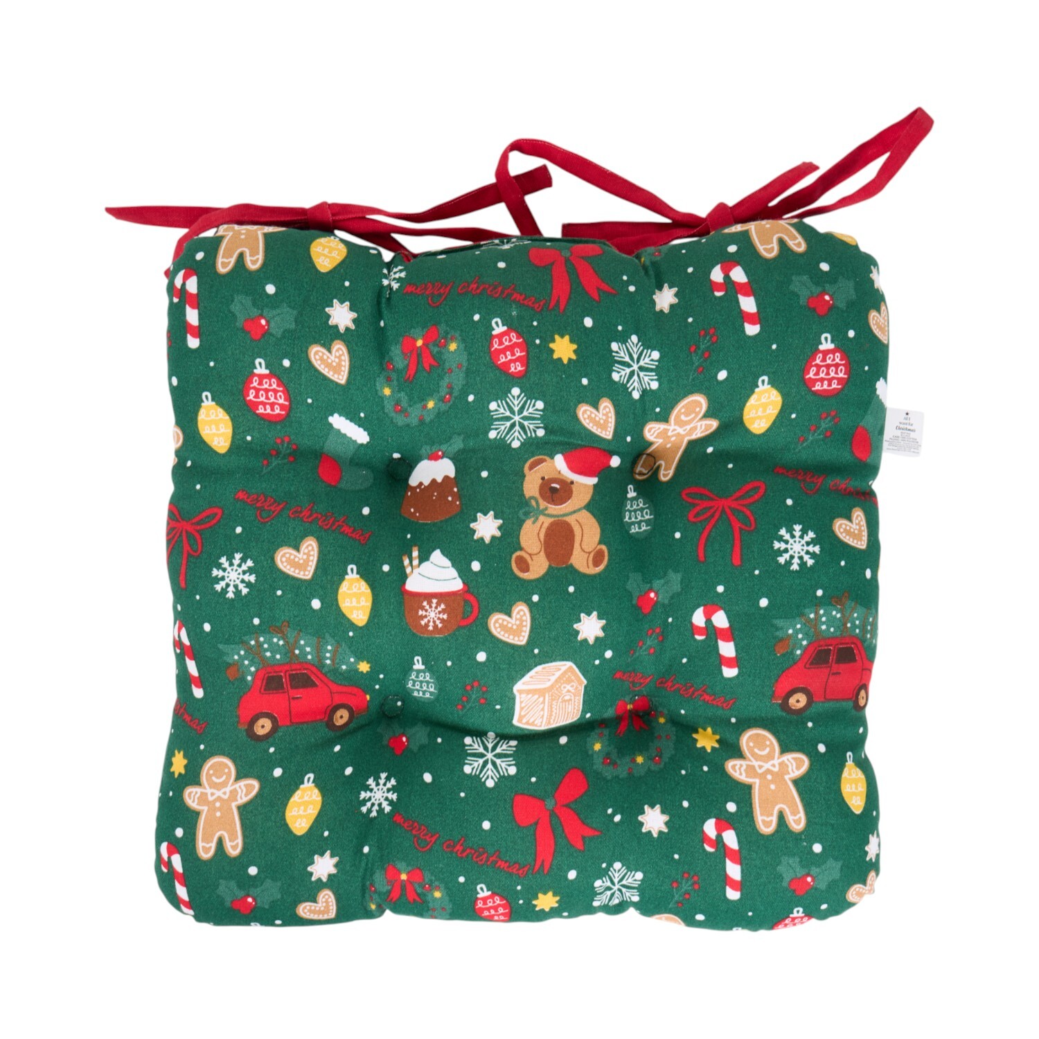 Christmas Printed Seat Pad Green Image 2