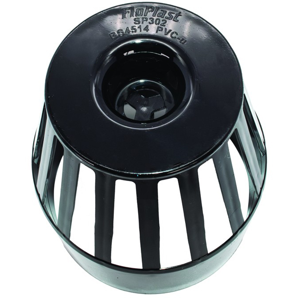 FloPlast Ring Seal Soil Vent Terminal Black 110mm Image 3