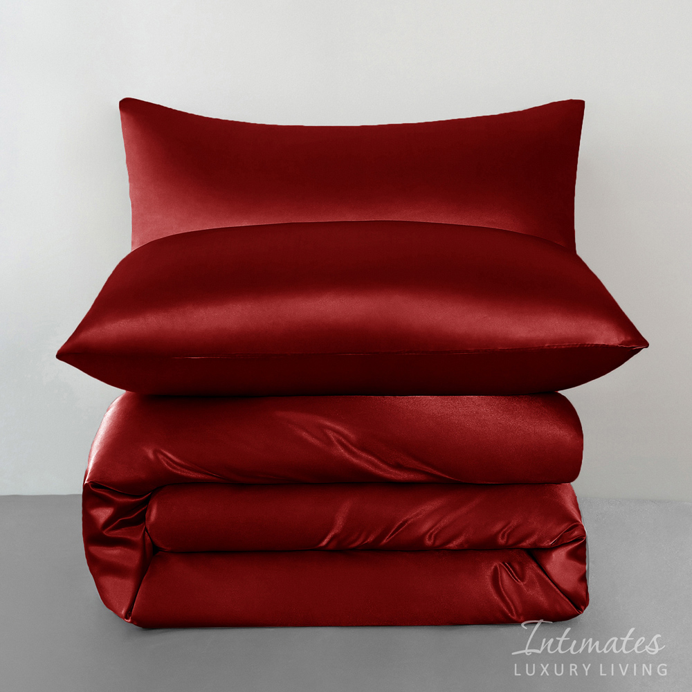 Intimates King Size Red Satin Bedding Set Image 3