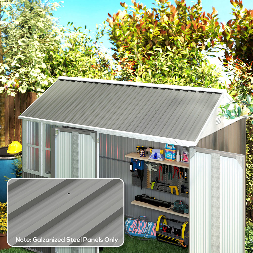 Outsunny Light Grey Metal Greenhouse Roofing Sheet 12 Pack Image 2
