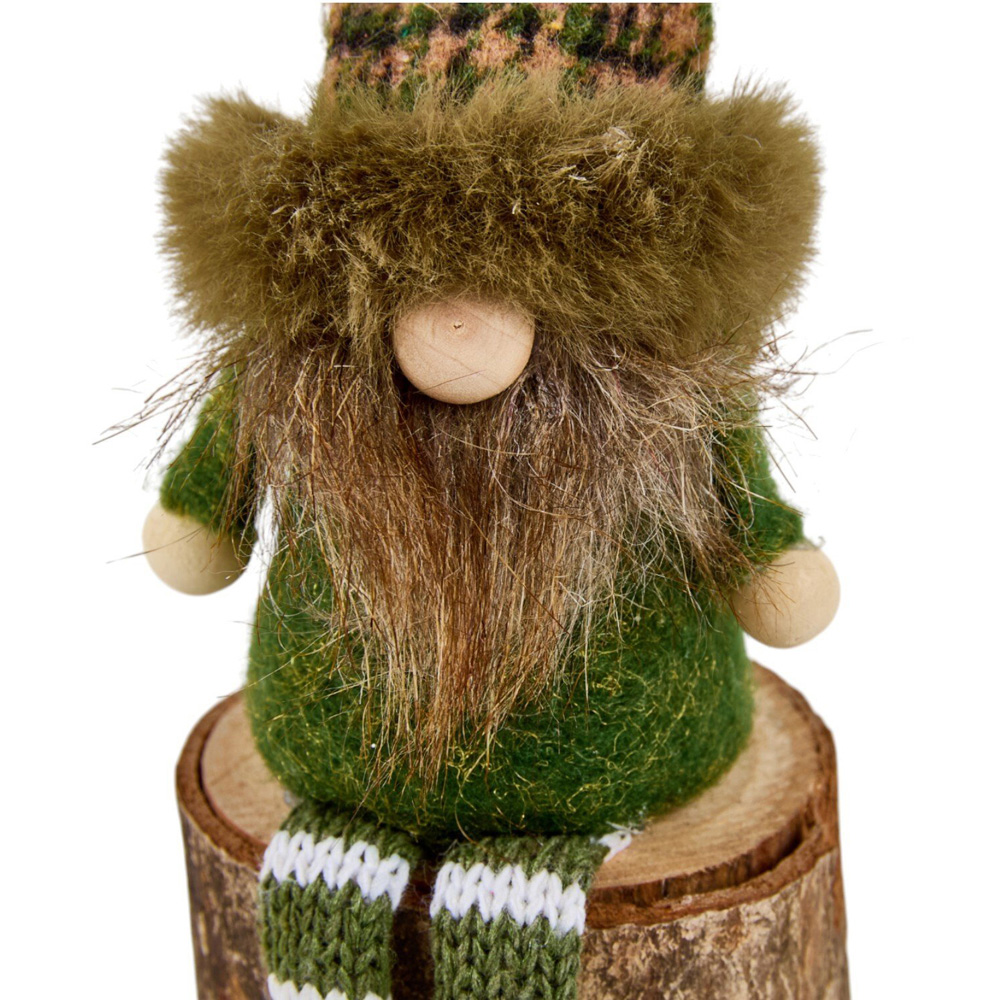 Woodland Gonk On Log Decoration Brown Image 7