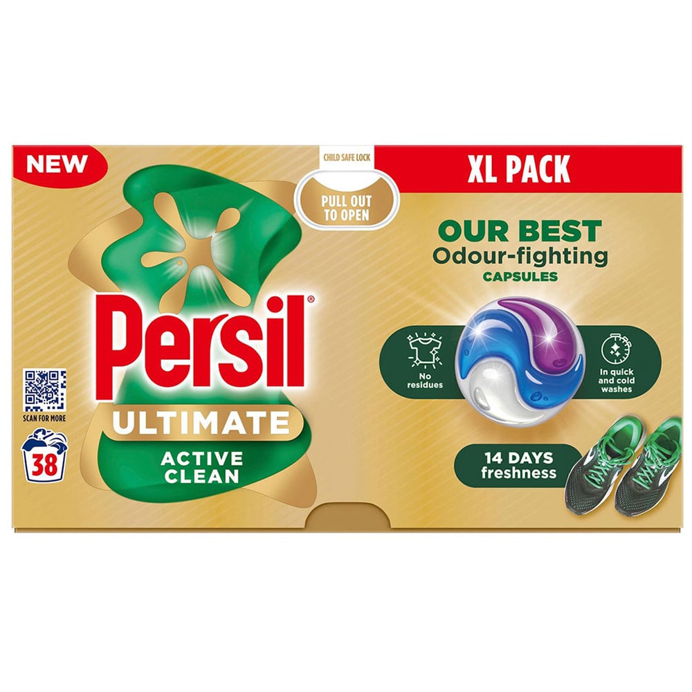 Persil Ultimate Odour Fighting Washing Capsules 38 Washes 4 Pack Image 2