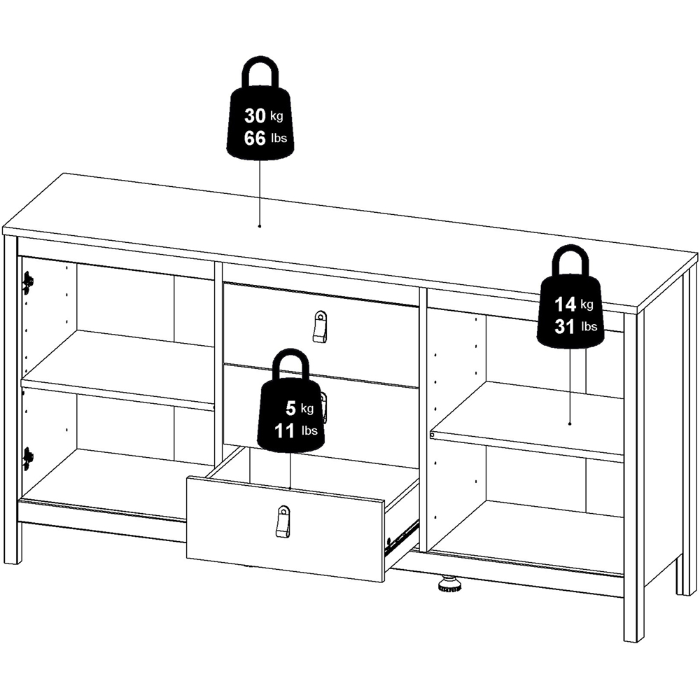 Florence Barcelona 2 Door 3 Drawer Cashmere Sideboard Image 8