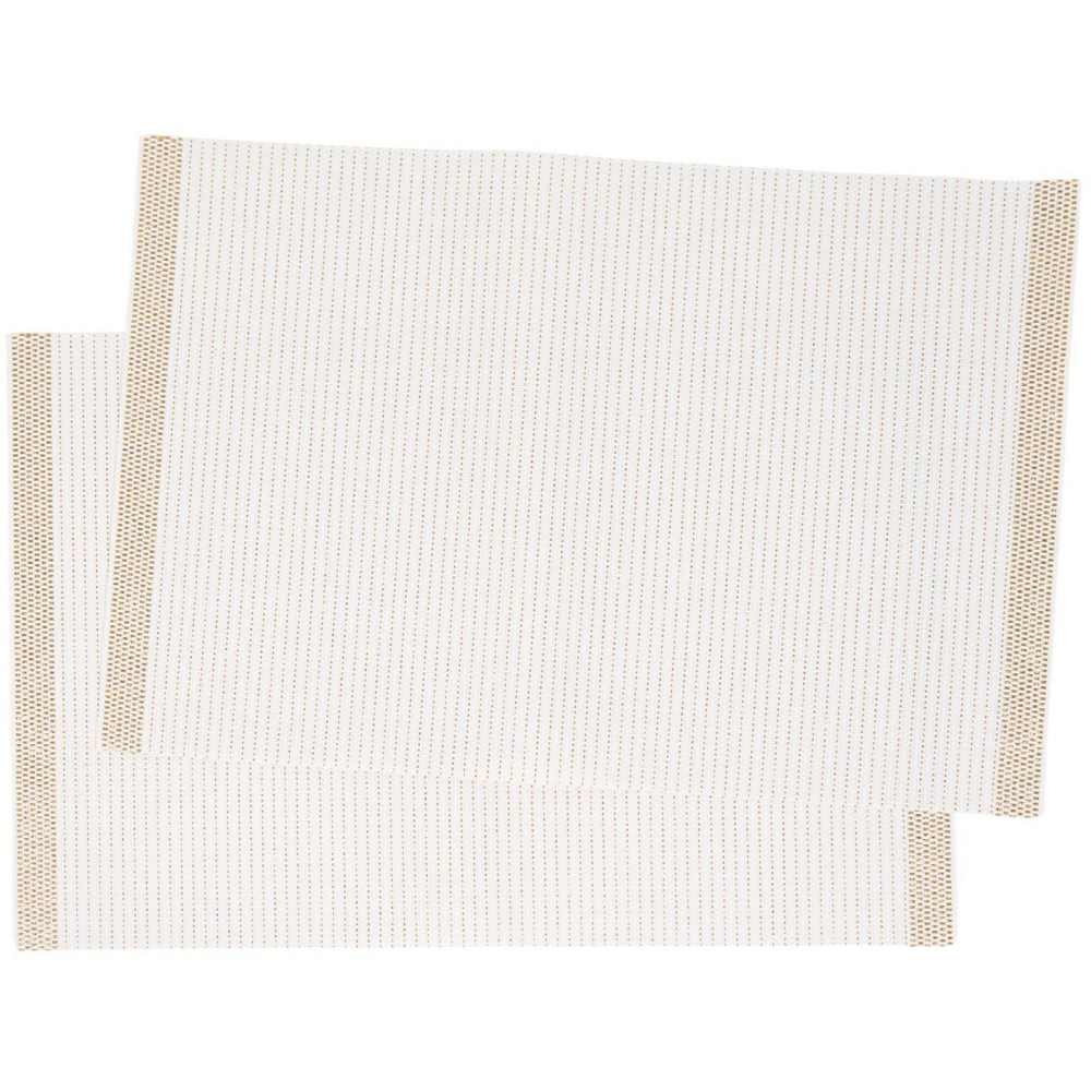 Pack of 2 Woven Placemats White Image 2