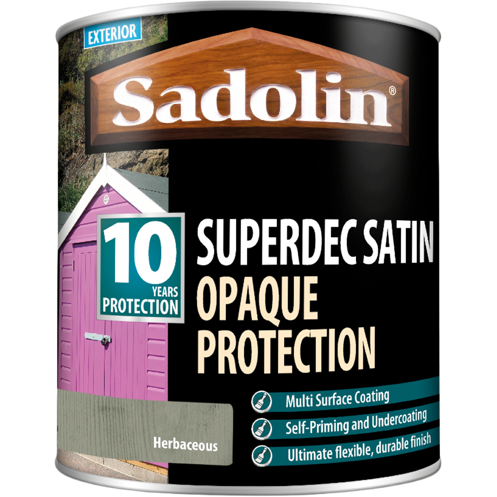 Sadolin Superdec 10 Year Herbaceous Satin Finish Exterior Woodstain 1L Image 2