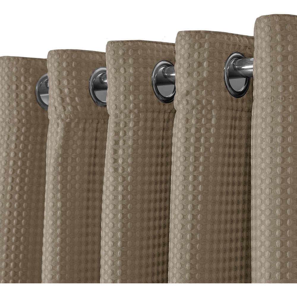 Velosso Waffle Natural Blackout Curtains 183 x 168cm Image 3