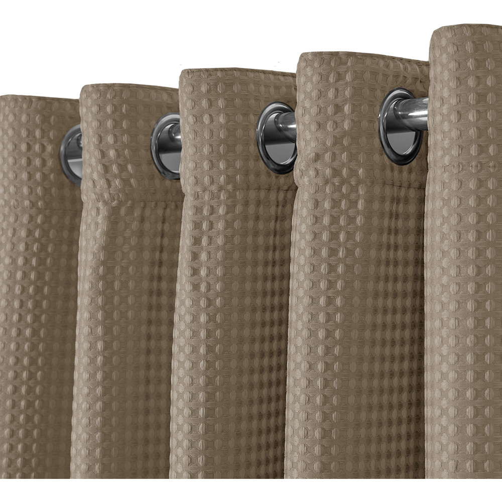 Velosso Waffle Natural Blackout Curtains 229 x 168cm Image 3