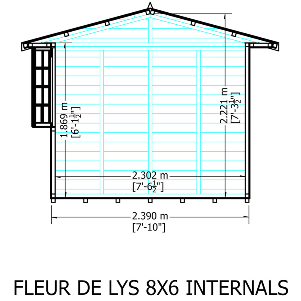 Shire Fleur De Lys 8 x 6ft Double Door Shiplap Apex Summerhouse Image 5
