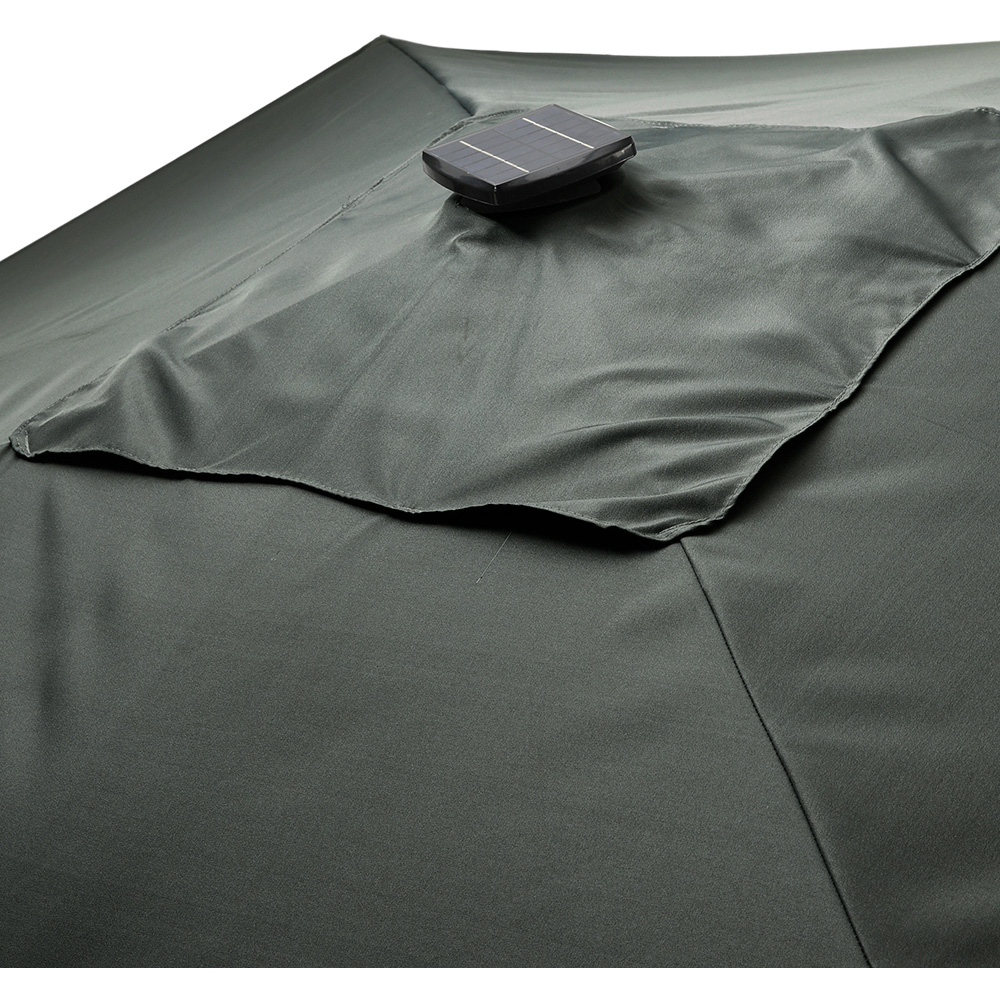 Living and Home Dark Grey LED Square Rotatable Cantilever Parasol with Round HDPE Base 3m Image 5
