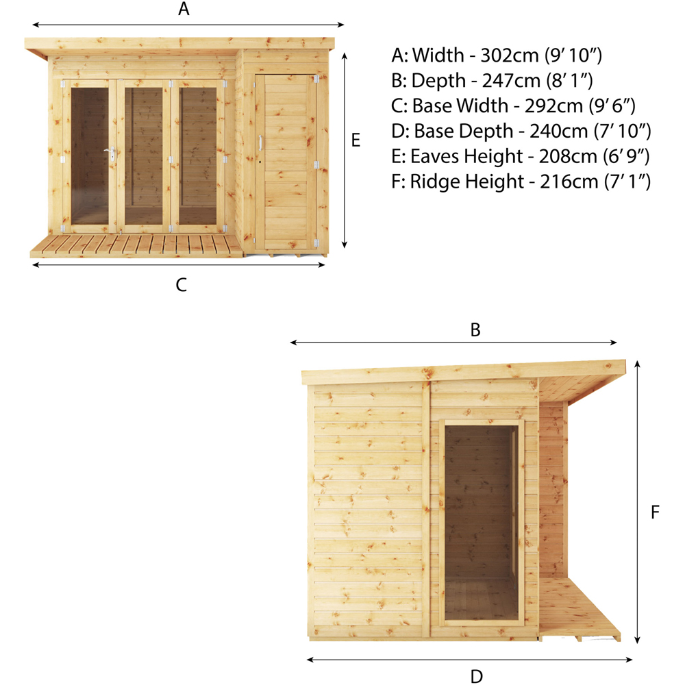 Mercia Summerhouse with Side Shed 10 x 8ft Image 8