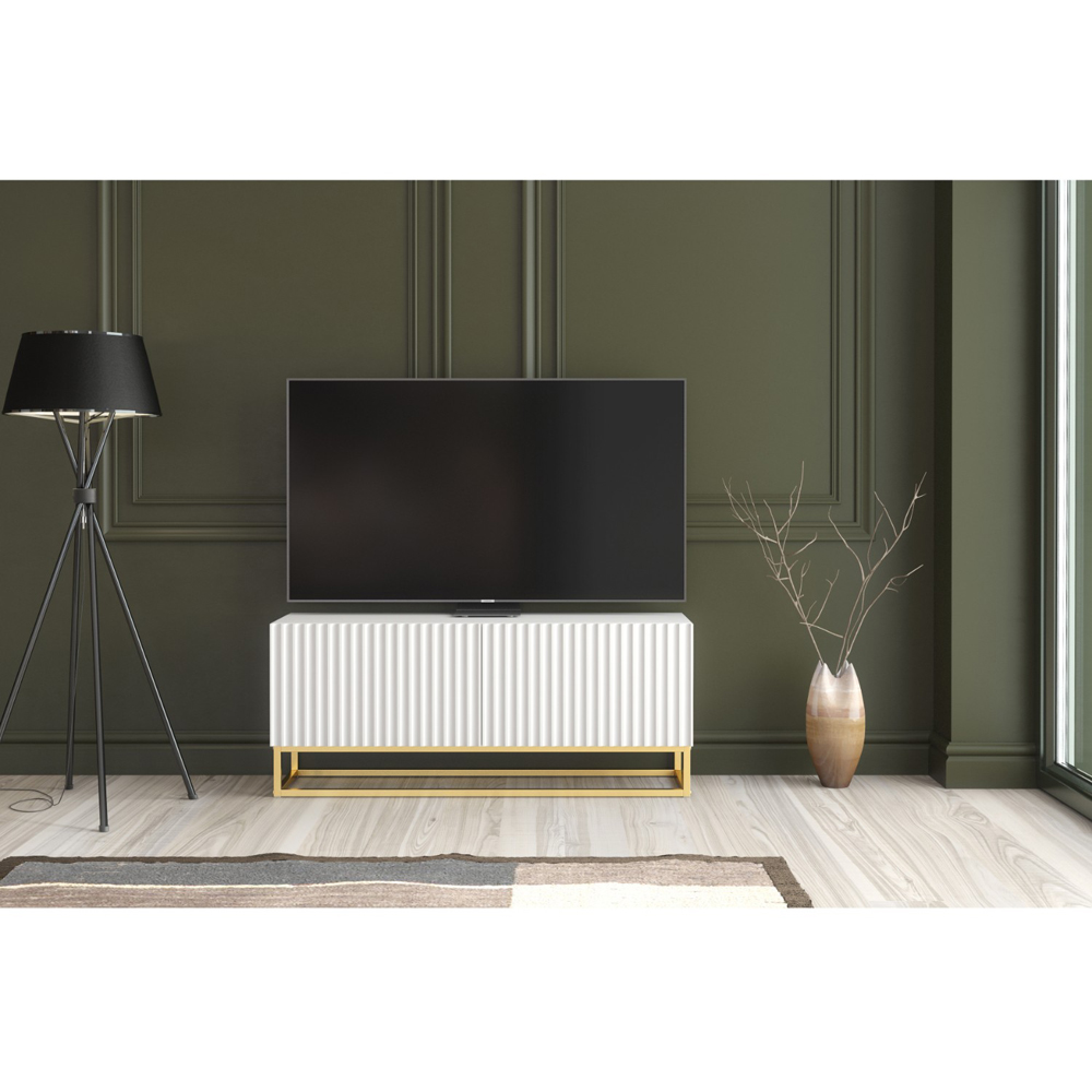 Creative Furniture Ripple Duo White 2 Fluted Door TV Unit Image 6