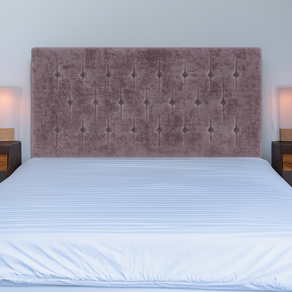 Bedmaster Double Mauve Naples Velvet Lona Buttoned Headboard Image 1