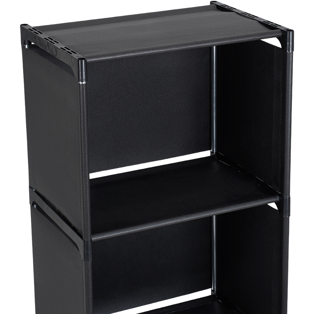 Living and Home 4-Tier Black Storage Shelf with Metal Frame Image 4