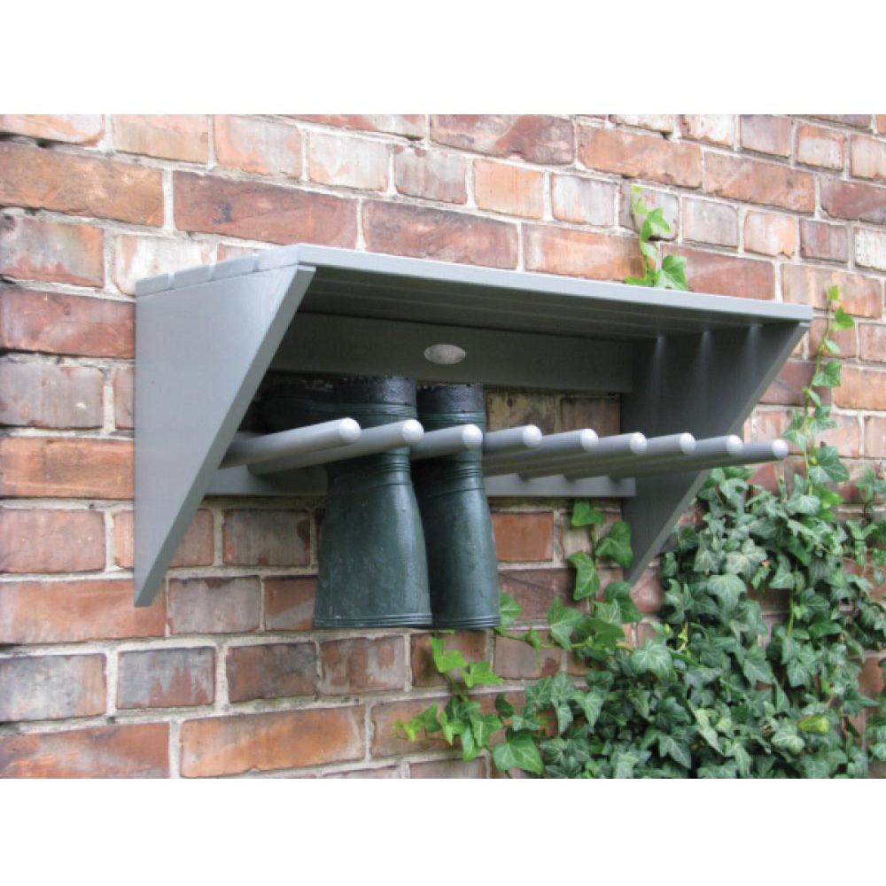 Fallen Fruits Grey Wall Bootrack Holder with Shelf Image 2