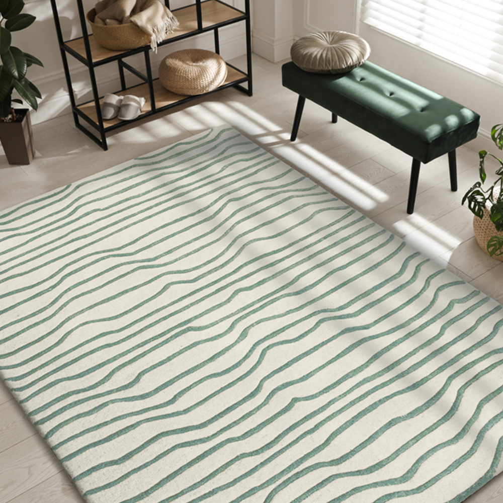 Esselle Home Aura Dune Natural and Green Rug 200 x 290cm Image 2