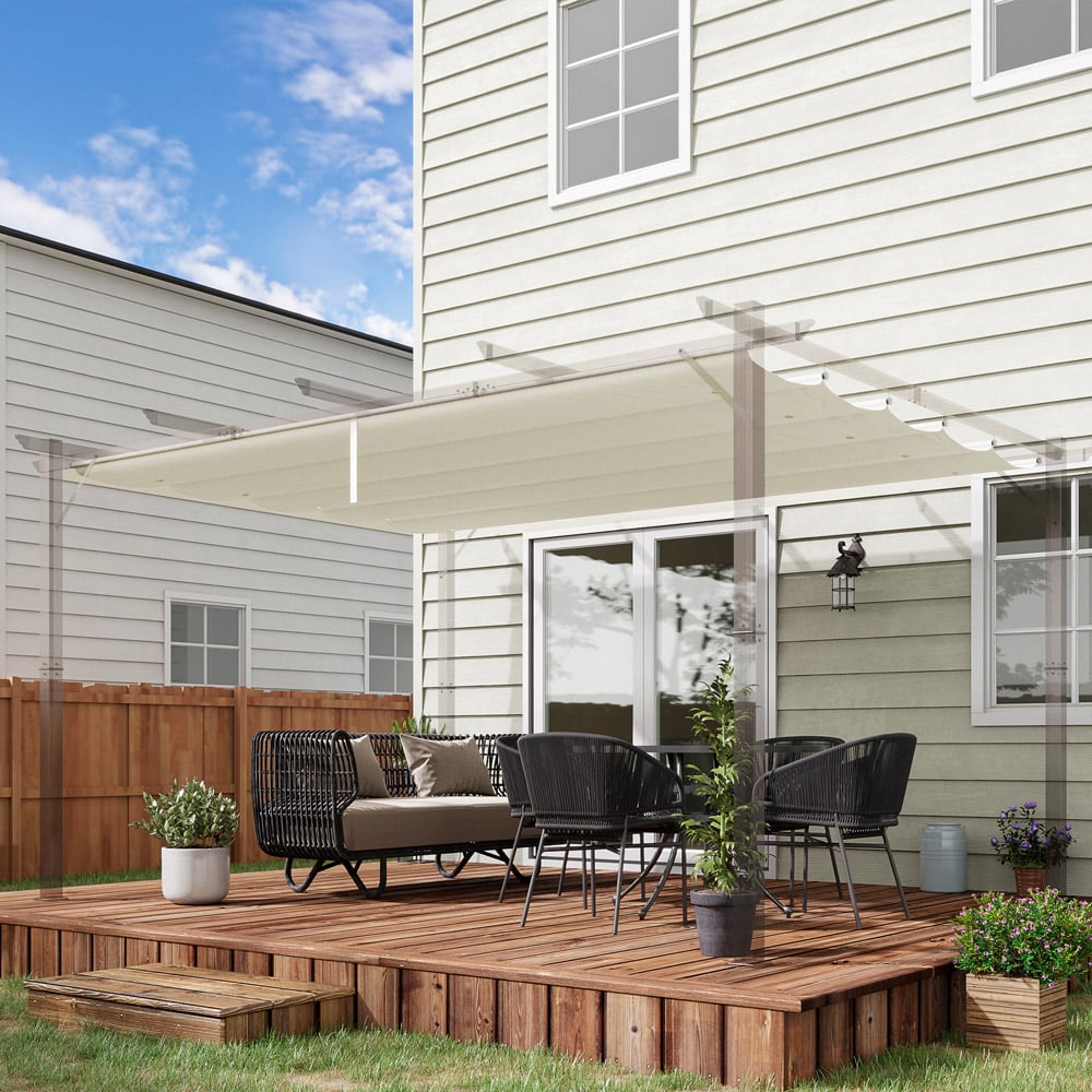 Outsunny 4 x 3m Cream Pergola Replacement Canopy Image 1