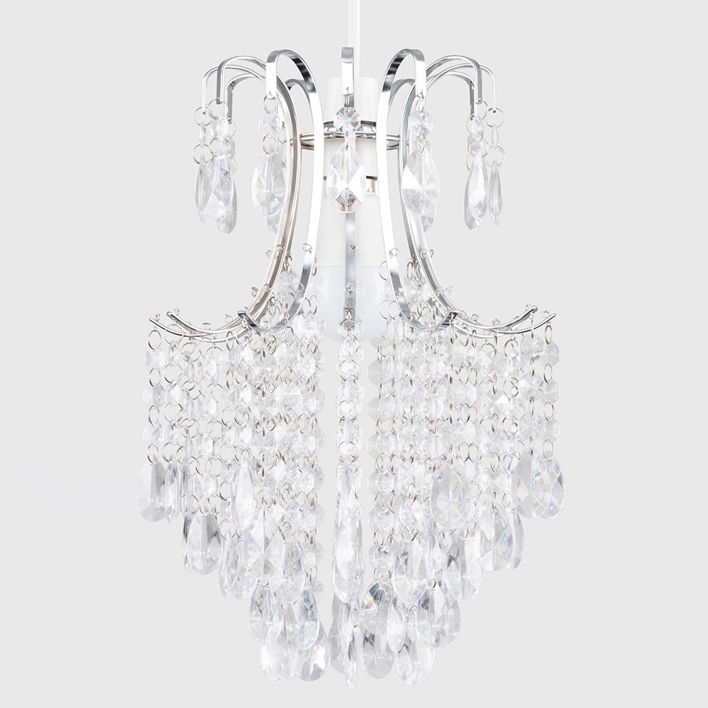 ValueLights Donah Chrome Jewel Droplet Pendant Shade Image 2