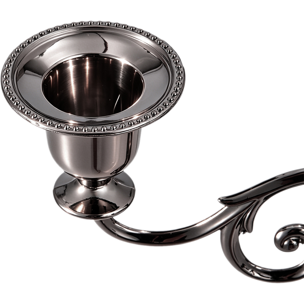 Living and Home 5-Arm Black Metal Swirl Candelabra Image 5