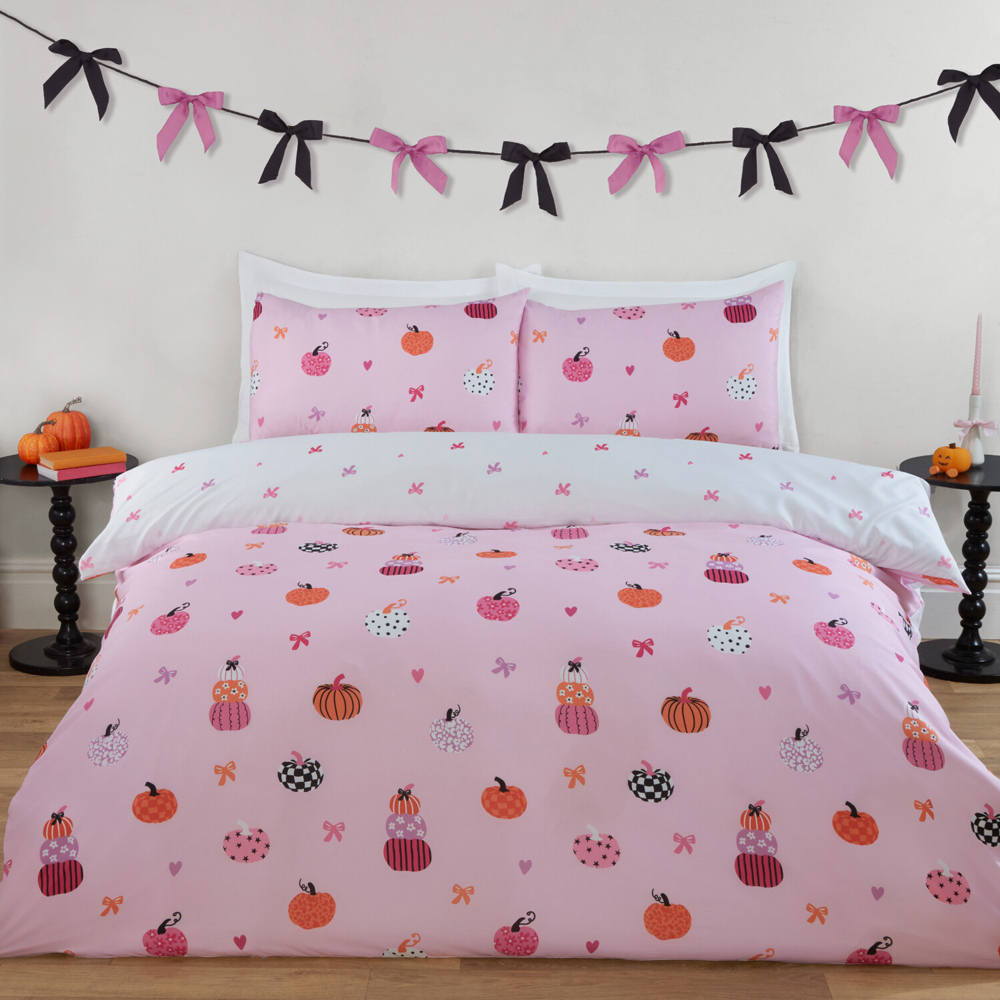 Bowtique Pumpkins Duvet Set Pink King Image 2