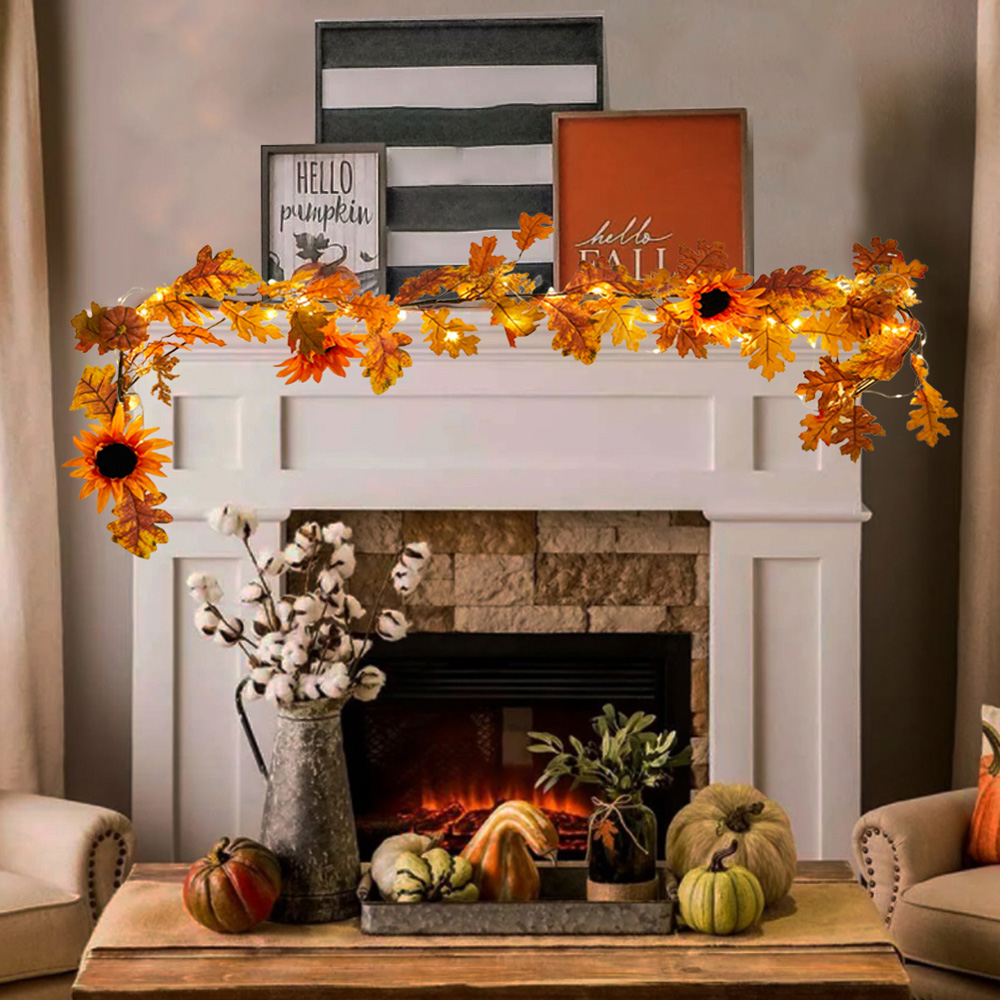 Living and Home LED Garland with Sunflower and Pumpkins 180cm Image 8