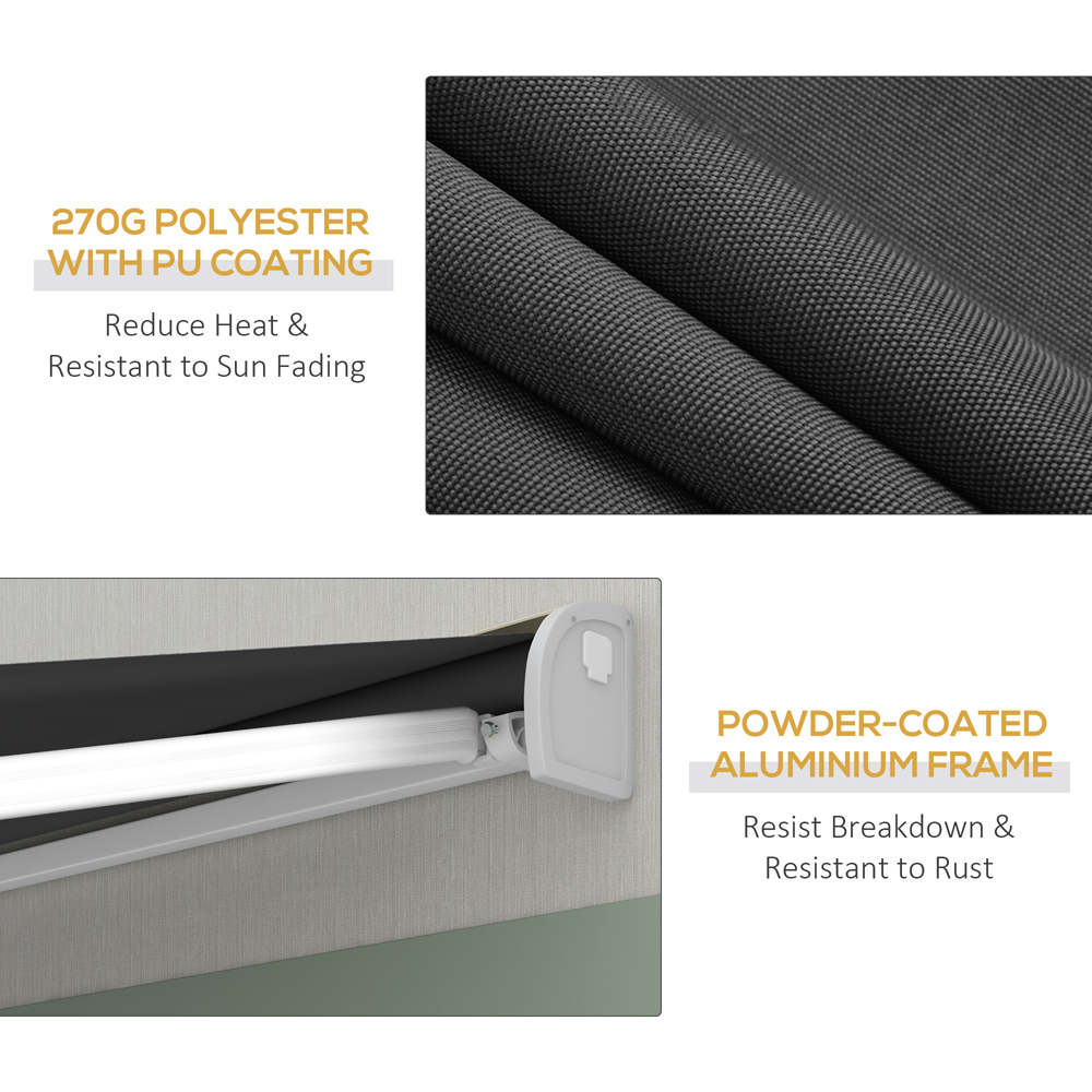 Outsunny Black Electric Retractable Awning 4 x 3m Image 6