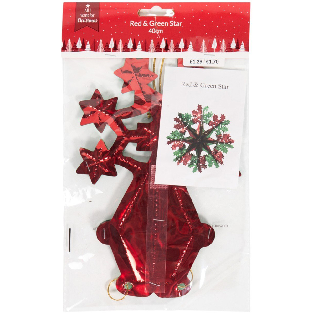 Red and Green Star Decoration Image 3