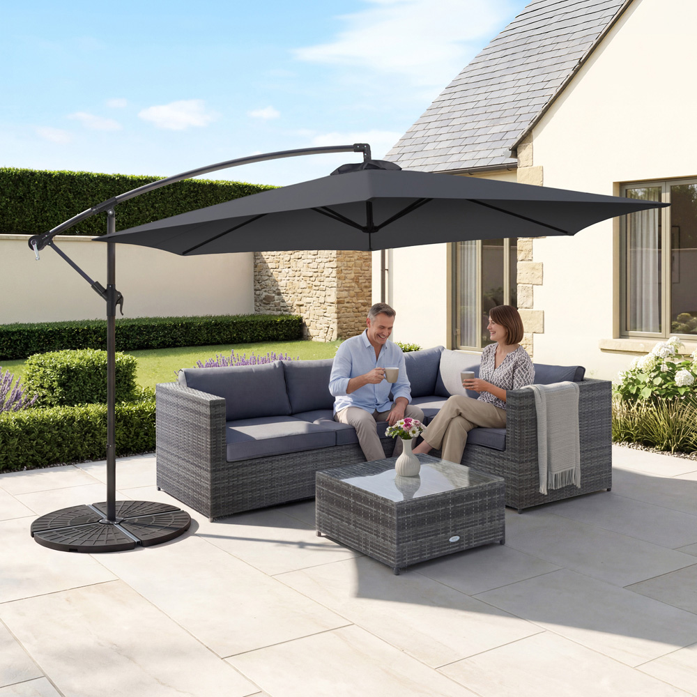 Charles Bentley Grey Hanging Cantilever Parasol 3m Image 5