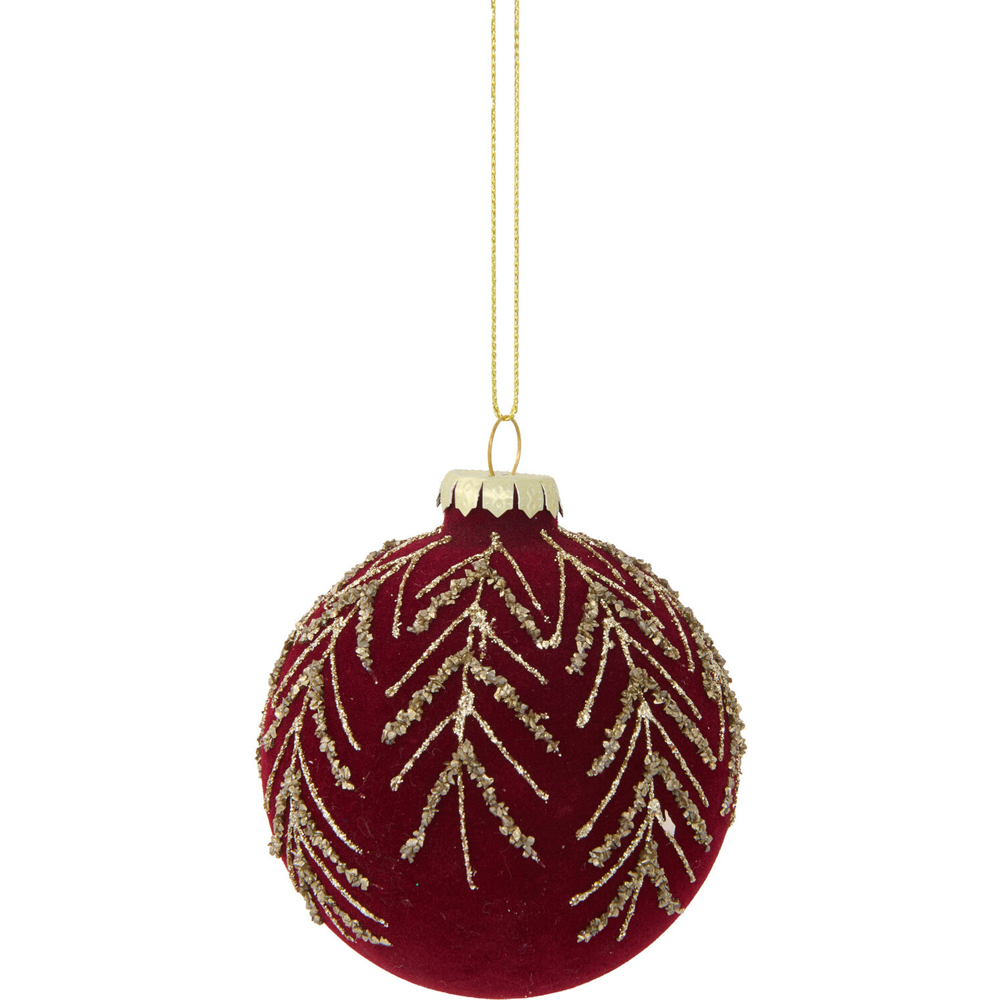 Flocked Glitter Bauble Image 5
