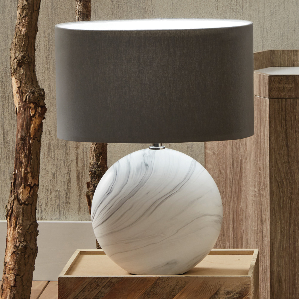Pacific Lifestyle Crestola Marble Effect Large Ceramic Table Lamp Image 2