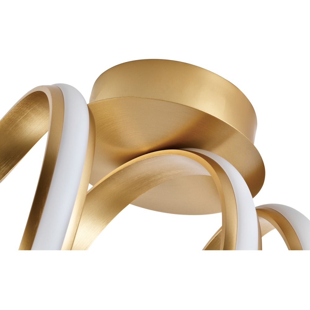 Happy Homewares Spiral Style Brushed Gold Eco LED Ceiling Light Image 3