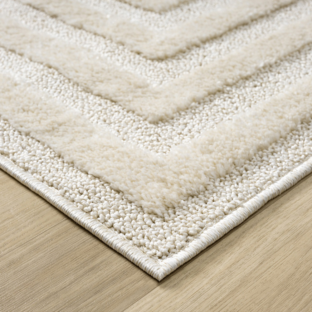 Desire Rugs Isabella Cream Embossed Geometric Rectangle Rug 80 x 150cm Image 3
